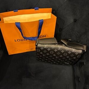 Black Lv messenger bag